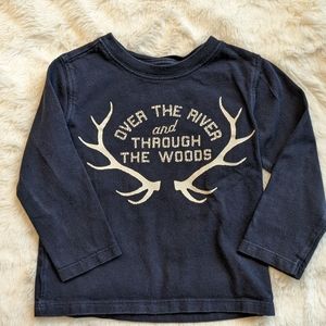 GAP Playtime Favorites "Over The River" Holiday Lyrics Navy Top Youth Unisex 2